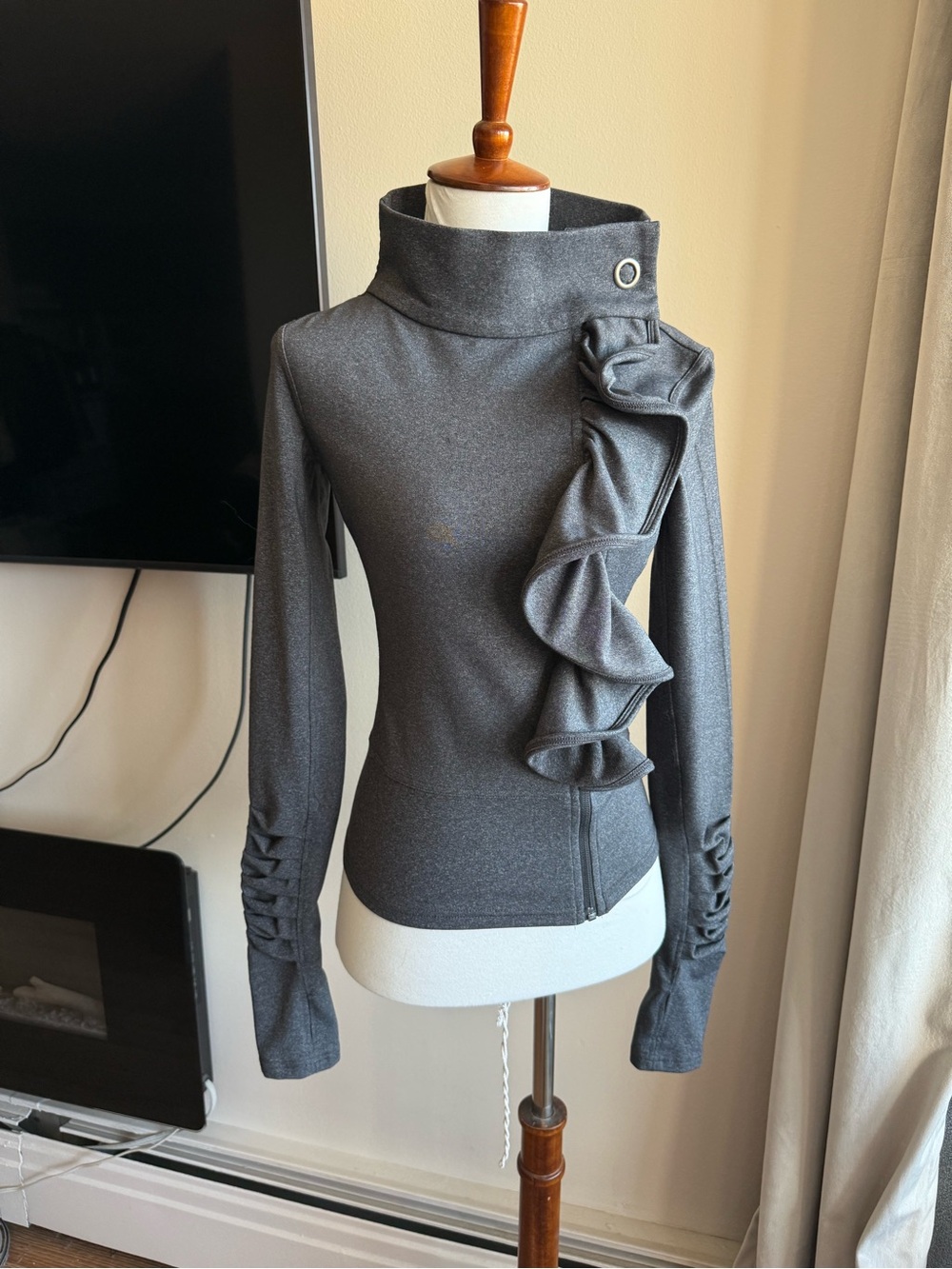 Karma Heather Charcoal Long Sleeve Top